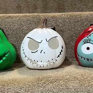Disney The Nightmare Before Christmas Halloween 6”  Light Up Pumpkins Lot of 3